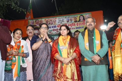 Union Minister Smriti Irani urges voters in Delhi's Rajinder Nagar to vote for BJP in MCD polls | Union Minister Smriti Irani urges voters in Delhi's Rajinder Nagar to vote for BJP in MCD polls