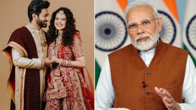 PM blesses music couple Mithoon Sharma, Palak Muchhal on their wedding | PM blesses music couple Mithoon Sharma, Palak Muchhal on their wedding