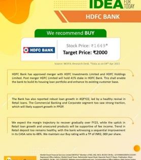 Motilal Oswal gives 'buy' call for HDFC Bank, pegs target price at Rs 2K | Motilal Oswal gives 'buy' call for HDFC Bank, pegs target price at Rs 2K