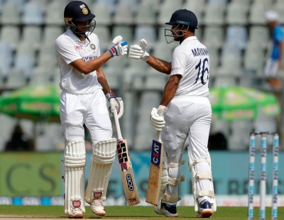 IND v NZ, 2nd Test: Agarwal, Axar take India to 285/6 at lunch | IND v NZ, 2nd Test: Agarwal, Axar take India to 285/6 at lunch