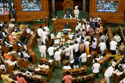 LS adjourned till 2 pm amid Oppn protest on Adani-Hindenburg issue | LS adjourned till 2 pm amid Oppn protest on Adani-Hindenburg issue