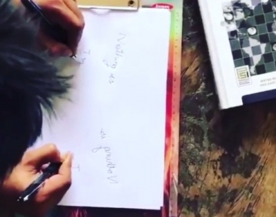 Sushant's sister posts video of late actor writing with both hands at once | Sushant's sister posts video of late actor writing with both hands at once