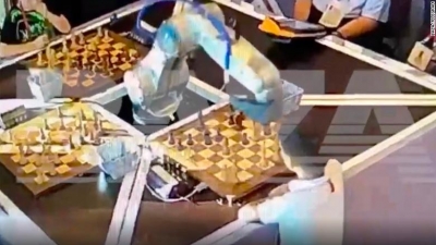 Chess-playing robot breaks opponent boy's finger at Moscow Open | Chess-playing robot breaks opponent boy's finger at Moscow Open Chess-playing robot breaks opponent boy's finger at Moscow Open | Chess-playing robot breaks opponent boy's finger at Moscow Open