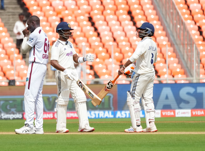 1st Test: Jurel, Jadeja's fifties swell India's lead to 164 runs at tea against West Indies | 1st Test: Jurel, Jadeja's fifties swell India's lead to 164 runs at tea against West Indies