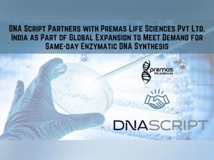 DNA Script Partners with Premas Life Sciences Pvt. Ltd., India as Part of Global Expansion to Meet Demand for Same-day Enzymatic DNA Synthesis | DNA Script Partners with Premas Life Sciences Pvt. Ltd., India as Part of Global Expansion to Meet Demand for Same-day Enzymatic DNA Synthesis