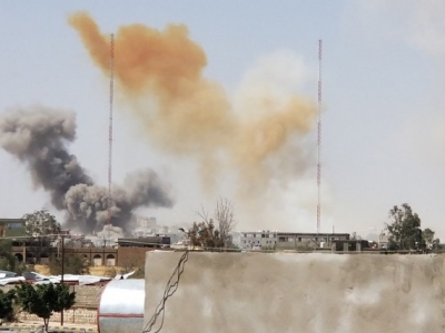 Saudi-led coalition strikes Houthi military site | Saudi-led coalition strikes Houthi military site