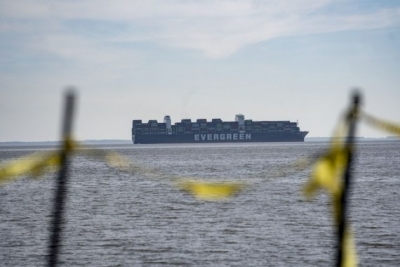 Dredging underway on container vessel aground in US bay | Dredging underway on container vessel aground in US bay