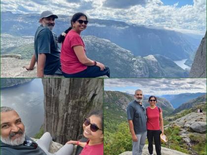 Rajamouli visits Pulpit Rock in Norway with wife Rama | Rajamouli visits Pulpit Rock in Norway with wife Rama