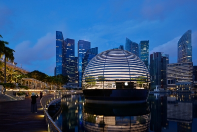 World's first floating Apple store to open Thursday in Singapore | World's first floating Apple store to open Thursday in Singapore