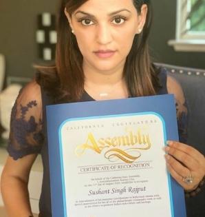 Sushant Singh Rajput gets special honour from California State Assembly | Sushant Singh Rajput gets special honour from California State Assembly Sushant Singh Rajput gets special honour from California State Assembly | Sushant Singh Rajput gets special honour from California State Assembly