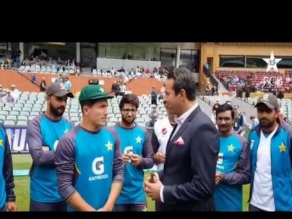 Adelaide Test: Musa Khan receives debut Test cap from Wasim Akram | Adelaide Test: Musa Khan receives debut Test cap from Wasim Akram