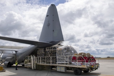 New Zealand's C-130 Hercules flight departs for Tonga with aid supplies | New Zealand's C-130 Hercules flight departs for Tonga with aid supplies