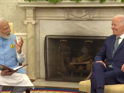 Biden welcomes Modi to White House; says US, India 'great powers' | Biden welcomes Modi to White House; says US, India 'great powers'