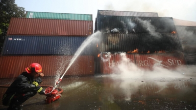 Death toll in B'desh container depot blaze rises to 49 | Death toll in B'desh container depot blaze rises to 49