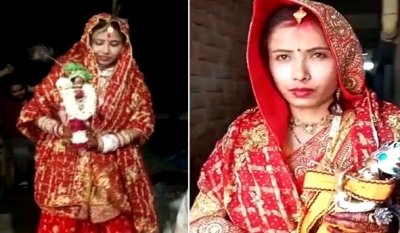 Woman 'marries' Lord Krishna in UP district | Woman 'marries' Lord Krishna in UP district