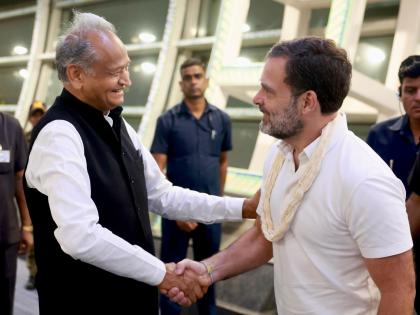 Rahul Gandhi reaches Jaipur; to lay foundation of new headquarters building | Rahul Gandhi reaches Jaipur; to lay foundation of new headquarters building