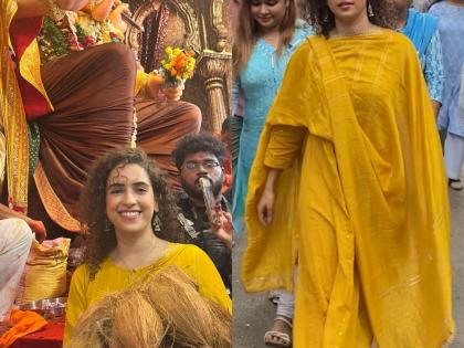 Sanya Malhotra exudes grace as she visits Lalbaugcha Raja | Sanya Malhotra exudes grace as she visits Lalbaugcha Raja