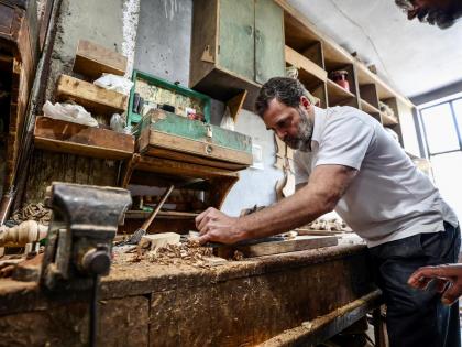 Rahul now visits furniture market in Delhi's Kirti Nagar, interacts with workers | Rahul now visits furniture market in Delhi's Kirti Nagar, interacts with workers Rahul now visits furniture market in Delhi's Kirti Nagar, interacts with workers | Rahul now visits furniture market in Delhi's Kirti Nagar, interacts with workers