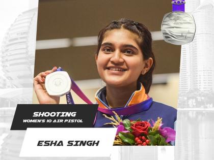 Telangana CM congratulates Esha Singh on winning two more silver medals | Telangana CM congratulates Esha Singh on winning two more silver medals Telangana CM congratulates Esha Singh on winning two more silver medals | Telangana CM congratulates Esha Singh on winning two more silver medals