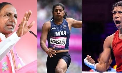 Telangana CM congratulates Nikhat Zareen, Nandini for winning medals | Telangana CM congratulates Nikhat Zareen, Nandini for winning medals Telangana CM congratulates Nikhat Zareen, Nandini for winning medals | Telangana CM congratulates Nikhat Zareen, Nandini for winning medals