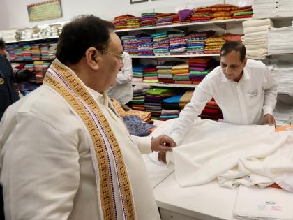 On Gandhi Jayanti, Nadda buys Khadi clothes | On Gandhi Jayanti, Nadda buys Khadi clothes On Gandhi Jayanti, Nadda buys Khadi clothes | On Gandhi Jayanti, Nadda buys Khadi clothes
