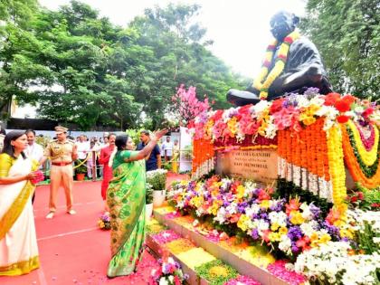 Telangana Governor pays tributes at Hyderabad’s Bapu Ghat | Telangana Governor pays tributes at Hyderabad’s Bapu Ghat Telangana Governor pays tributes at Hyderabad’s Bapu Ghat | Telangana Governor pays tributes at Hyderabad’s Bapu Ghat