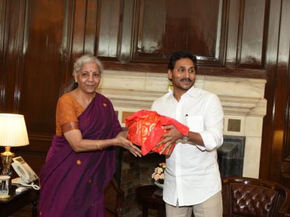 Andhra CM meets Sitharaman, seeks Polavaram funds | Andhra CM meets Sitharaman, seeks Polavaram funds Andhra CM meets Sitharaman, seeks Polavaram funds | Andhra CM meets Sitharaman, seeks Polavaram funds