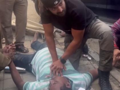 Gurmeet Choudhary gives CPR to man who collapsed on Mumbai street | Gurmeet Choudhary gives CPR to man who collapsed on Mumbai street Gurmeet Choudhary gives CPR to man who collapsed on Mumbai street | Gurmeet Choudhary gives CPR to man who collapsed on Mumbai street
