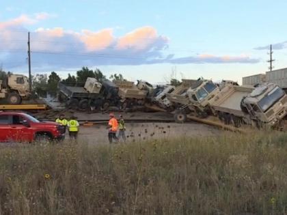Train carrying military equipment derails in US | Train carrying military equipment derails in US