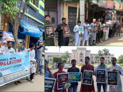 Silent protest, supplications in Hyderabad mosques for Palestinians | Silent protest, supplications in Hyderabad mosques for Palestinians