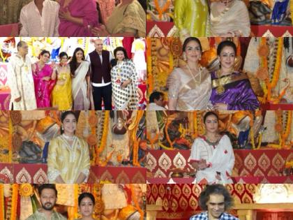 Kajol falls at pandal; Rani, Kiara, Hema Malini take part in Durga Puja festivities | Kajol falls at pandal; Rani, Kiara, Hema Malini take part in Durga Puja festivities Kajol falls at pandal; Rani, Kiara, Hema Malini take part in Durga Puja festivities | Kajol falls at pandal; Rani, Kiara, Hema Malini take part in Durga Puja festivities