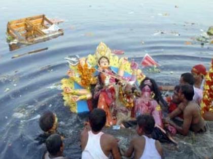 1,100 Durga idols immersed in Kolkata | 1,100 Durga idols immersed in Kolkata