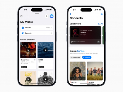 Apple's Shazam app rolls out new 'Concerts' section | Apple's Shazam app rolls out new 'Concerts' section