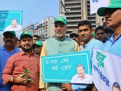 Air Pollution: ‘Red Light On, Gaadi Off' campaign runs at Delhi’s Barakhamba intersection | Air Pollution: ‘Red Light On, Gaadi Off' campaign runs at Delhi’s Barakhamba intersection