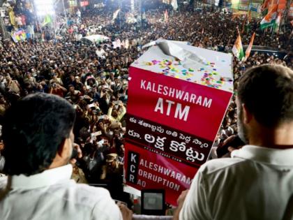 Rahul visits Medigadda barrage after accusing KCR govt of corruption in construction | Rahul visits Medigadda barrage after accusing KCR govt of corruption in construction Rahul visits Medigadda barrage after accusing KCR govt of corruption in construction | Rahul visits Medigadda barrage after accusing KCR govt of corruption in construction