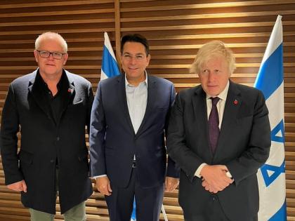 Borris Johnson, ex-Australian PM Scott Morrison reach Israel (IANS FROM ISRAEL) | Borris Johnson, ex-Australian PM Scott Morrison reach Israel (IANS FROM ISRAEL) Borris Johnson, ex-Australian PM Scott Morrison reach Israel (IANS FROM ISRAEL) | Borris Johnson, ex-Australian PM Scott Morrison reach Israel (IANS FROM ISRAEL)