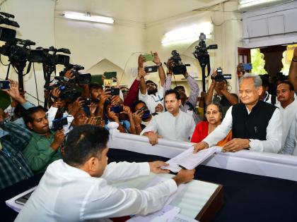 Raj polls: CM Ashok Gehlot files nomination from Sardarpura Assembly constituency | Raj polls: CM Ashok Gehlot files nomination from Sardarpura Assembly constituency