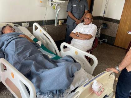 Pawar, Sule call on ailing NCP leader Khadse in Mumbai hospital | Pawar, Sule call on ailing NCP leader Khadse in Mumbai hospital Pawar, Sule call on ailing NCP leader Khadse in Mumbai hospital | Pawar, Sule call on ailing NCP leader Khadse in Mumbai hospital