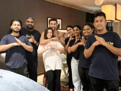 Ranbir hugs Alia in pic from Raha's first b'day party | Ranbir hugs Alia in pic from Raha's first b'day party Ranbir hugs Alia in pic from Raha's first b'day party | Ranbir hugs Alia in pic from Raha's first b'day party
