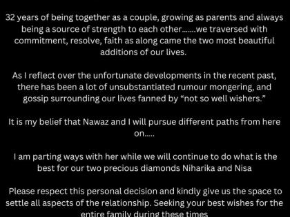 Raymond's Gautam Singhania announces separation from wife Nawaz Modi Singhania | Raymond's Gautam Singhania announces separation from wife Nawaz Modi Singhania Raymond's Gautam Singhania announces separation from wife Nawaz Modi Singhania | Raymond's Gautam Singhania announces separation from wife Nawaz Modi Singhania