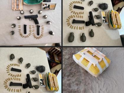 Arms & ammunition dropped from drone recovered from J&K’s Akhnoor sector | Arms & ammunition dropped from drone recovered from J&K’s Akhnoor sector Arms & ammunition dropped from drone recovered from J&K’s Akhnoor sector | Arms & ammunition dropped from drone recovered from J&K’s Akhnoor sector