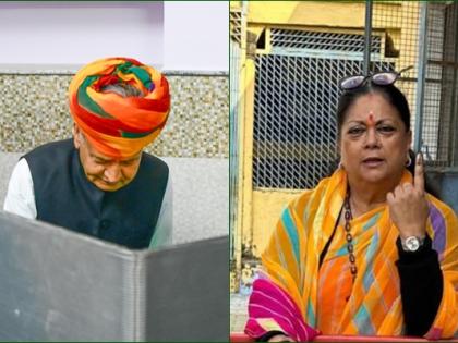 Raj polls: Ashok Gehlot, son, Vasundhara Raje cast votes, CM confident of repeating govt | Raj polls: Ashok Gehlot, son, Vasundhara Raje cast votes, CM confident of repeating govt Raj polls: Ashok Gehlot, son, Vasundhara Raje cast votes, CM confident of repeating govt | Raj polls: Ashok Gehlot, son, Vasundhara Raje cast votes, CM confident of repeating govt