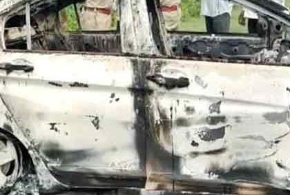 Man found charred to death in car in Hyderabad | Man found charred to death in car in Hyderabad
