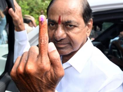 Despite exit polls, KCR confident of scoring a hat-trick | Despite exit polls, KCR confident of scoring a hat-trick Despite exit polls, KCR confident of scoring a hat-trick | Despite exit polls, KCR confident of scoring a hat-trick