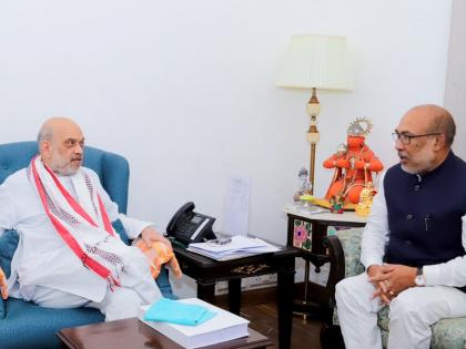 Manipur CM discusses 'vital issues' with Amit Shah in Delhi | Manipur CM discusses 'vital issues' with Amit Shah in Delhi