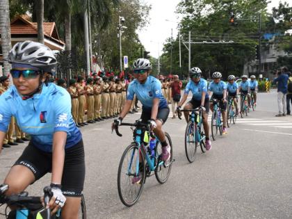 14 NCC girl cadets embark on cyclothon from Kanyakumari to Kashmir | 14 NCC girl cadets embark on cyclothon from Kanyakumari to Kashmir