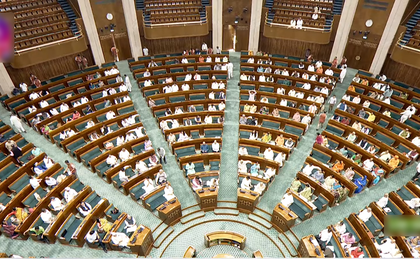 Parliament passes two J&K bills; Opposition stages walks out | Parliament passes two J&K bills; Opposition stages walks out