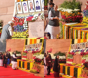 Prez Murmu, PM Modi, Kharge, Sonia pay tributes to 2001 Parliament attack victims | Prez Murmu, PM Modi, Kharge, Sonia pay tributes to 2001 Parliament attack victims