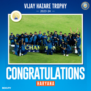 Haryana clinch maiden Vijay Hazare crown in thrilling final | Haryana clinch maiden Vijay Hazare crown in thrilling final