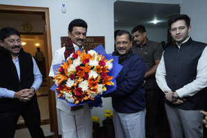 Stalin meets Kejriwal ahead of INDIA bloc meeting in New Delhi | Stalin meets Kejriwal ahead of INDIA bloc meeting in New Delhi